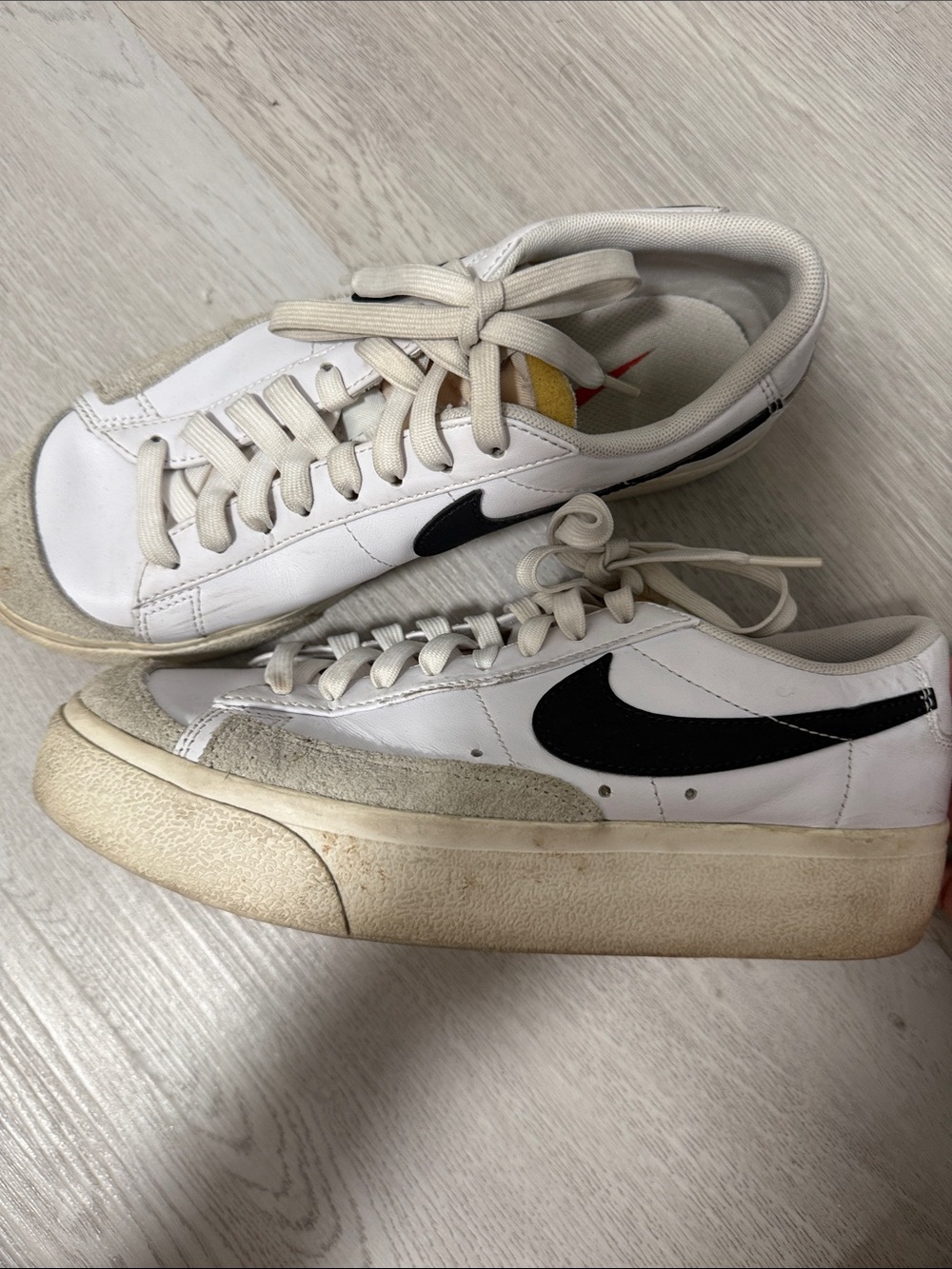 Nike Men’s White Sneakers with Black Swoosh